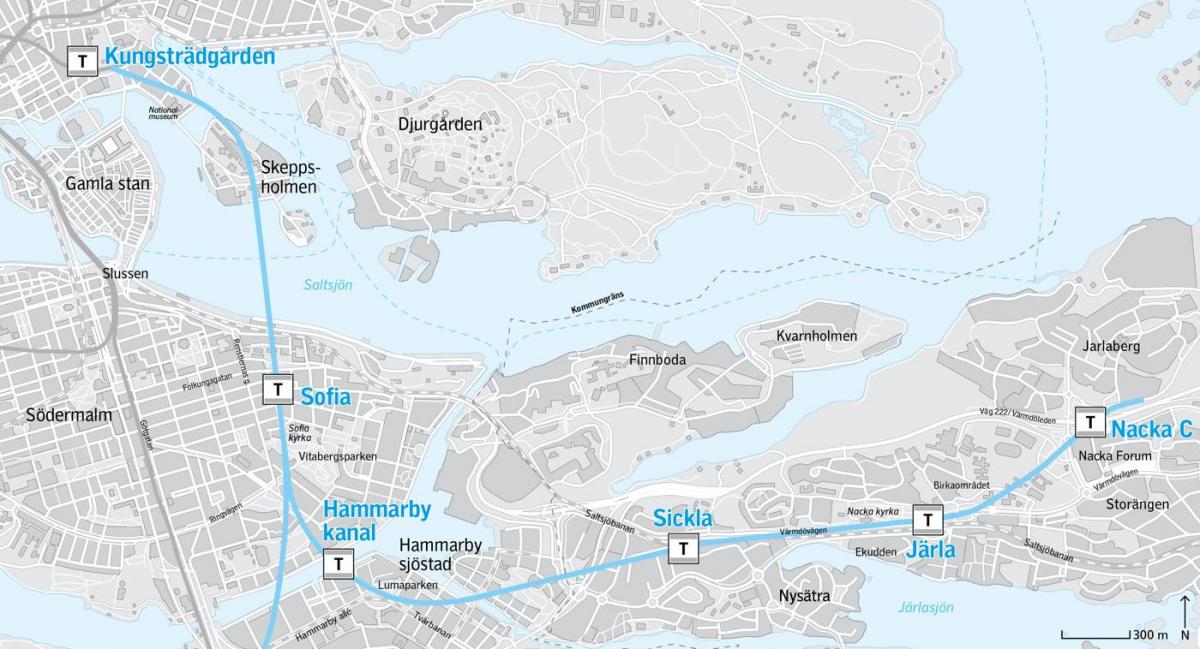 mapa nacka Stokholmu