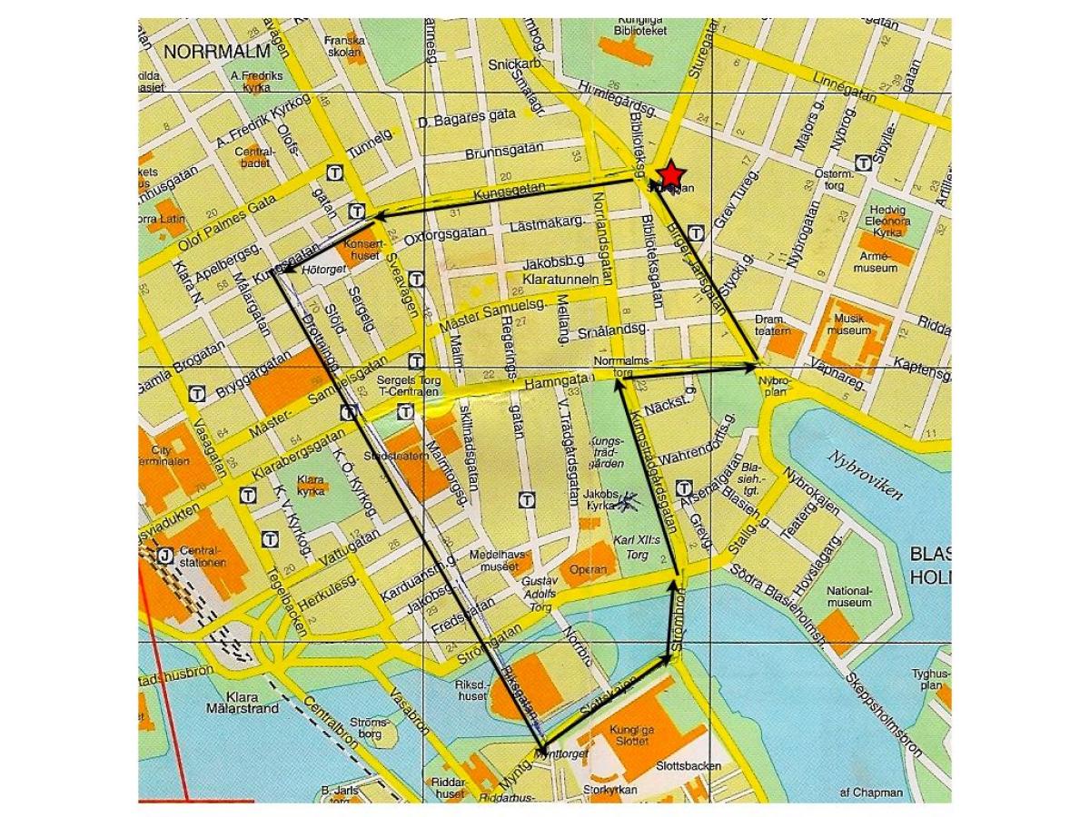 hoda obilazak Stokholmu mapu