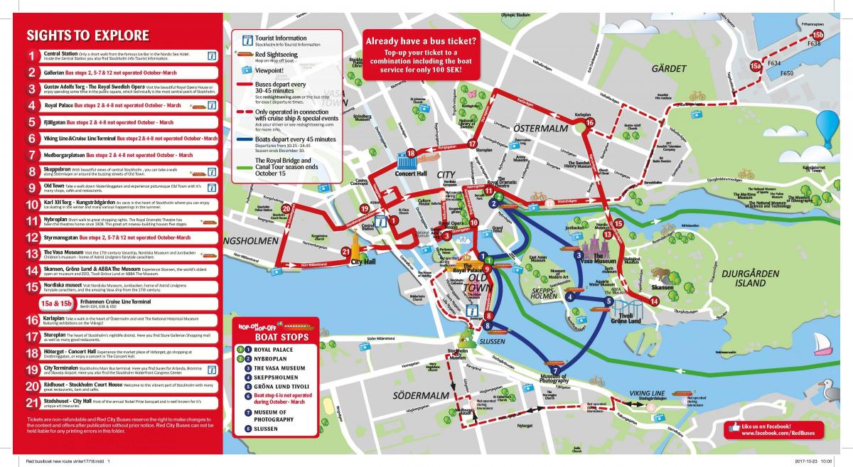 Stokholmu crveni autobus mapu