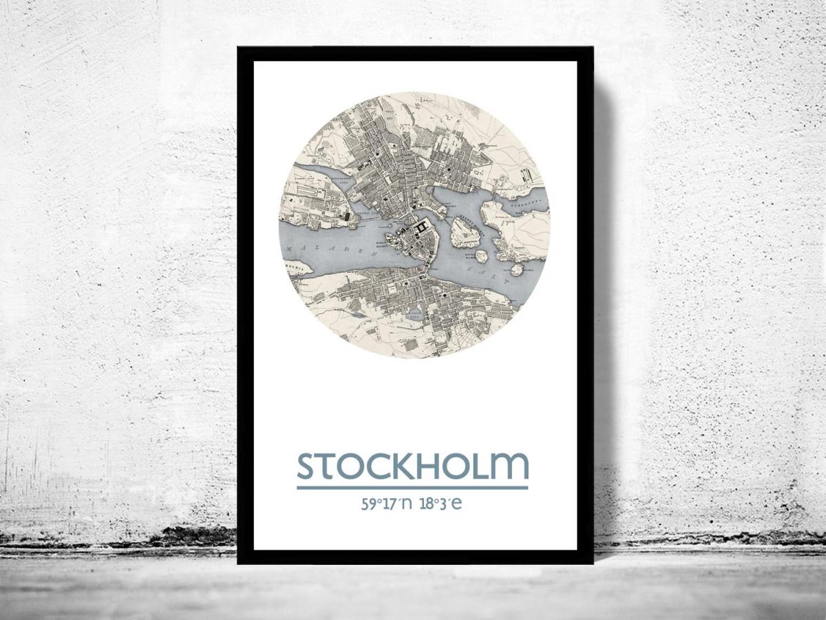 mapa Stokholmu mapu poster