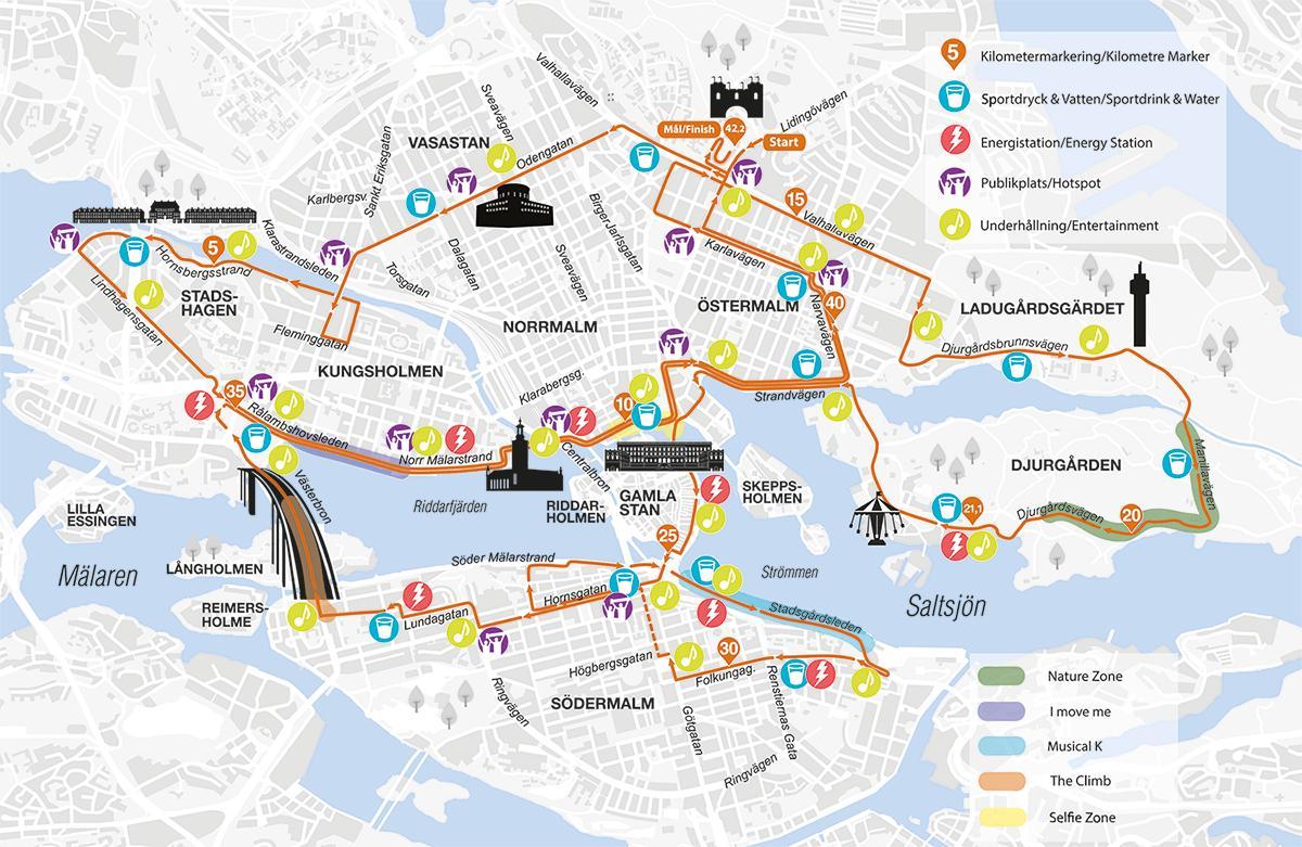 mapa Stokholmu maraton