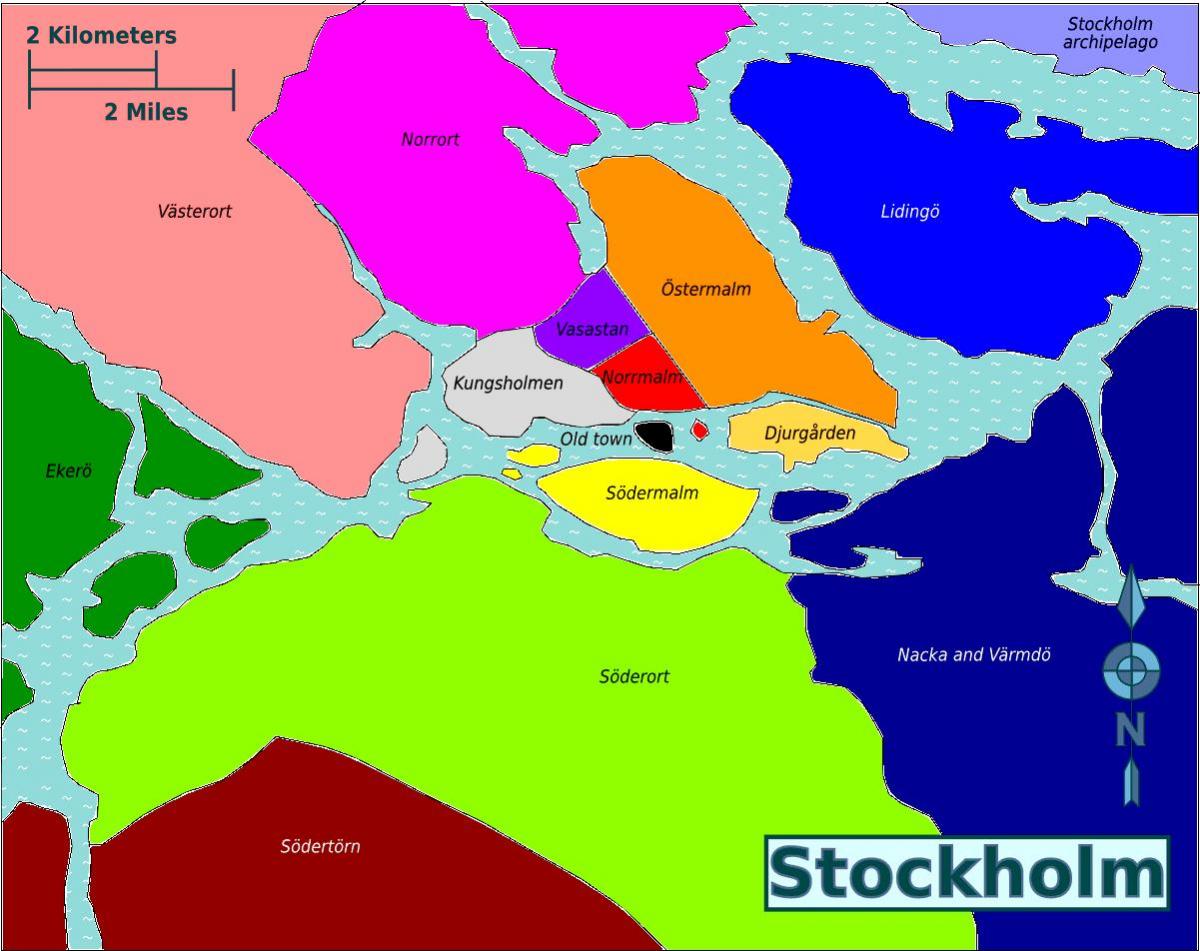 mapa Stokholmu okruga