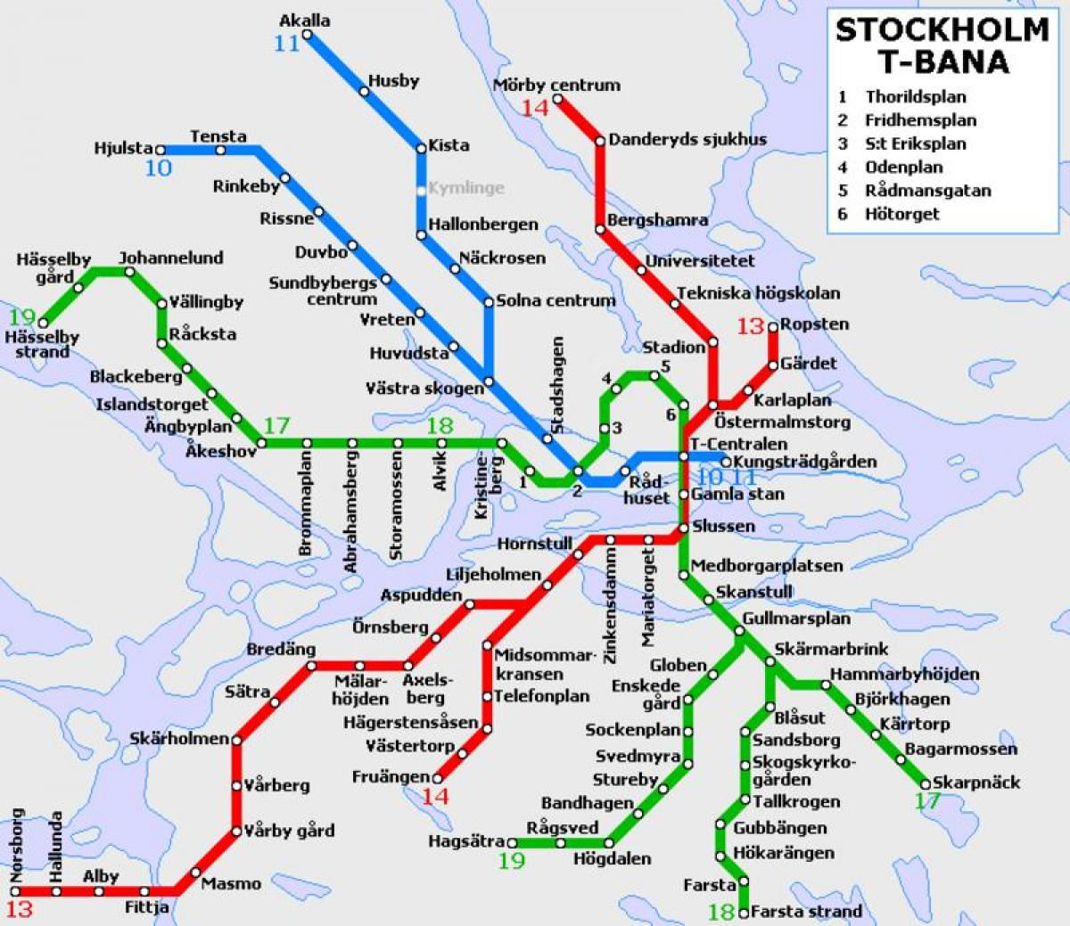 Stokholmu t bahn mapu