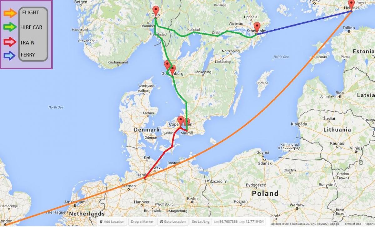 trajekt mapu Stokholmu