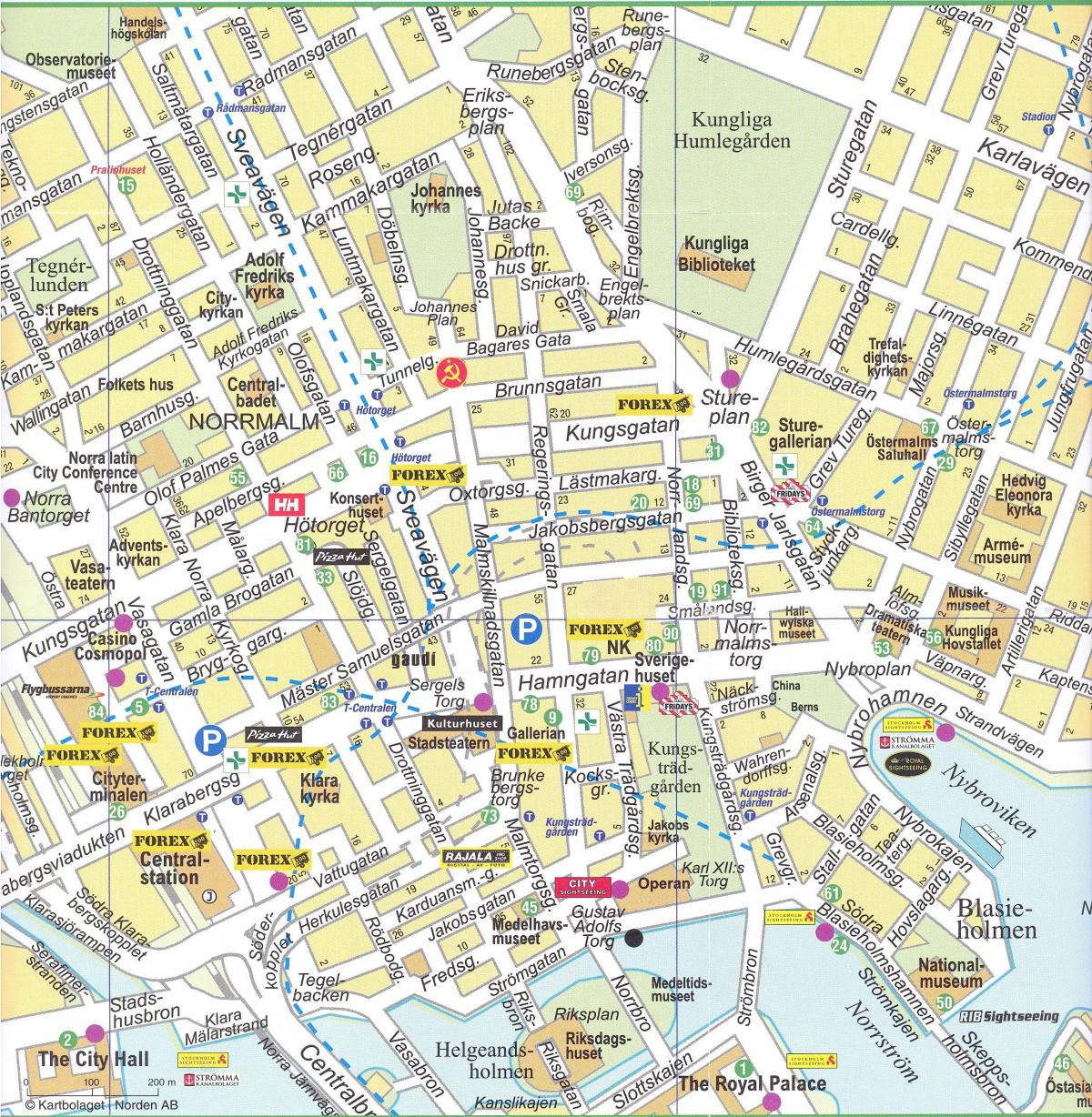 mapa Stokholmu u centru