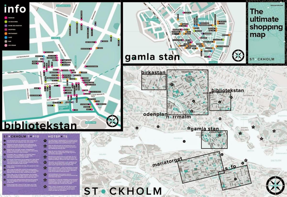 mapa Stokholmu u kupovinu