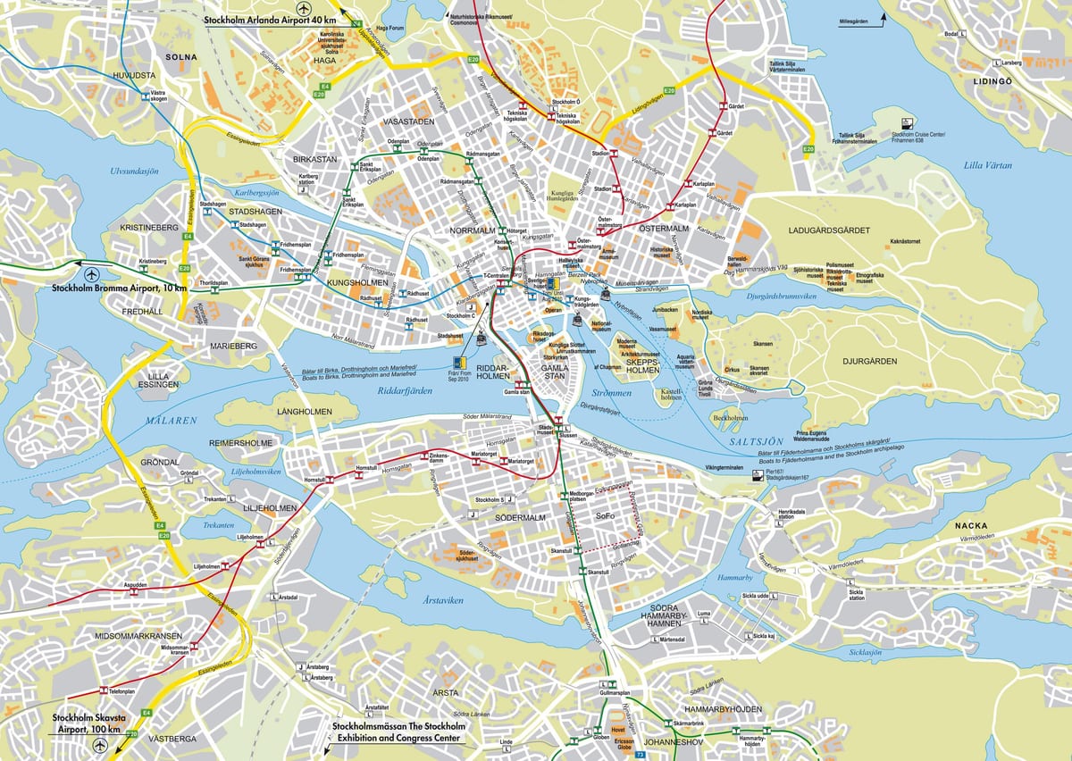 mapa Stokholmu ulice