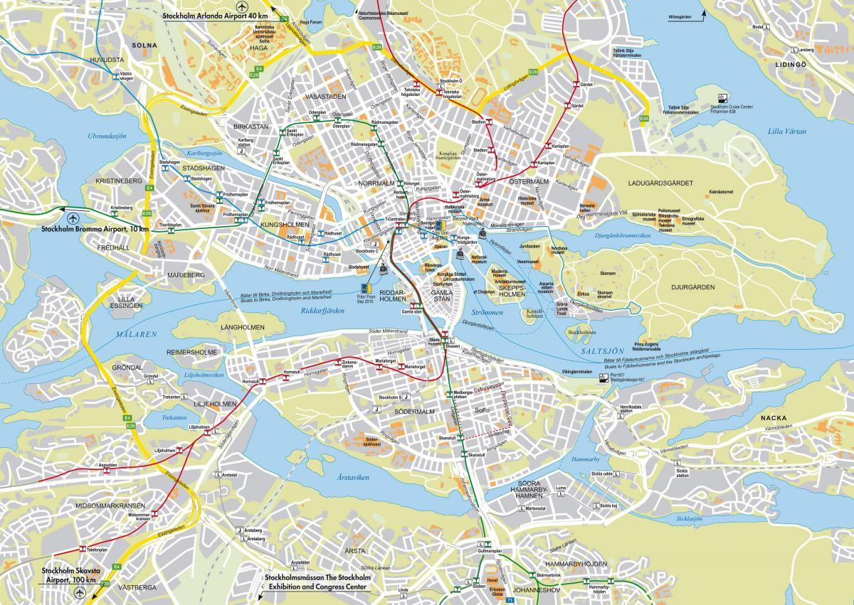 mapa Stokholmu ulice