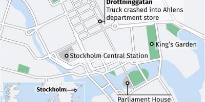 Mapa drottninggatan Stokholmu
