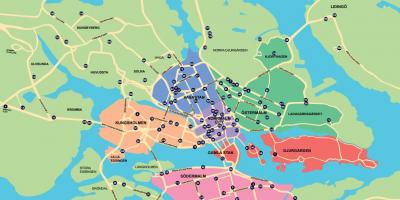 Mapu grada bicikl mapu Stokholmu