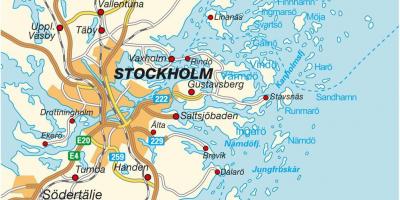 Stokholmu Švedskoj mapu grada