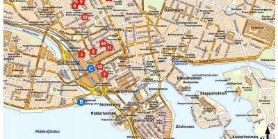 Stokholmu turističke atrakcije mapu
