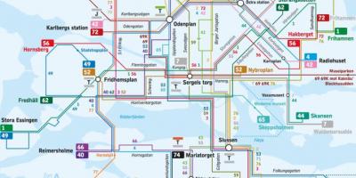 Stokholmu autobusne linije mapu