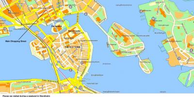 Stokholmu centar mapu