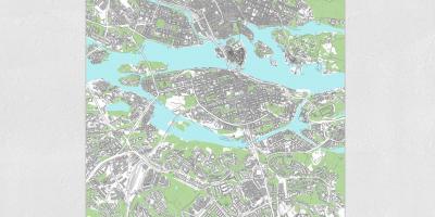 Mapa Stokholmu mapu otisak