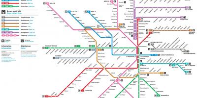 Stokholmu Švedskoj metro mapu