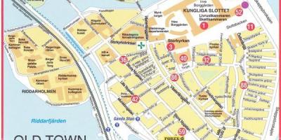 Karta je stara grada Stokholmu Švedskoj