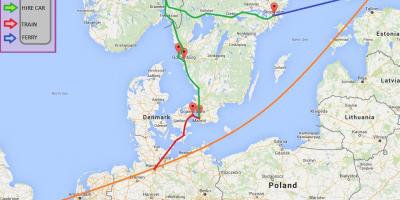 Trajekt mapu Stokholmu